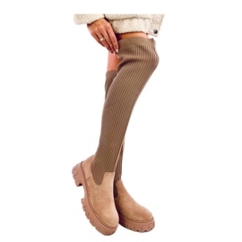 Khaki ponožkové boty béžový Khaki ponožkové boty béžový