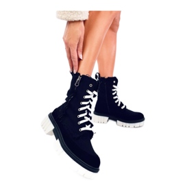 Plátěné kotníkové boty s černým chráničem