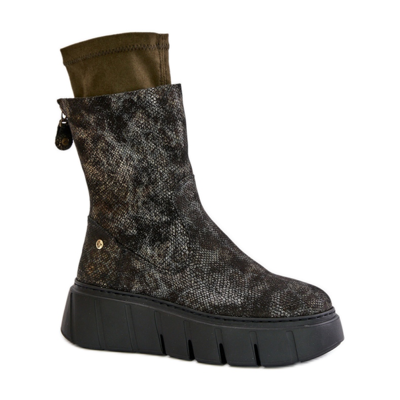 Maciejka 06766-09 Khaki kotníkové boty zelená