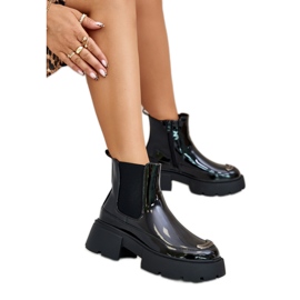 Chelsea boty Model 1697-1 Black černá Chelsea boty Model 1697-1 Black černá