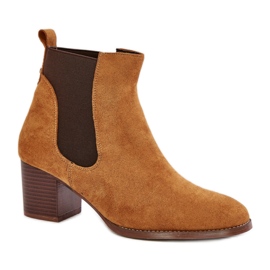 Chelsea boty Model XY791 Camel hnědý