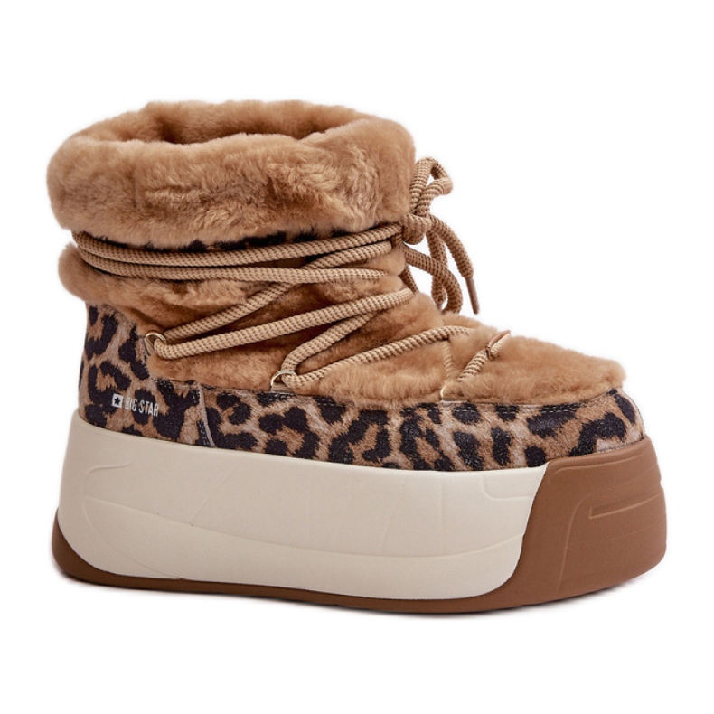 Sněhule Big Star OO274A208 Hnědé/Leopardí hnědý