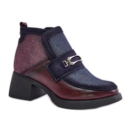 Maciejka 06747-23 Kotníkové boty Burgundsko/Navy červený