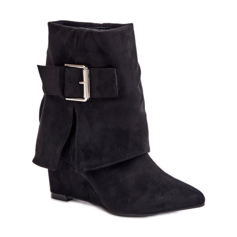 Černé semišové boty model 1690A černá Černé semišové boty model 1690A černá