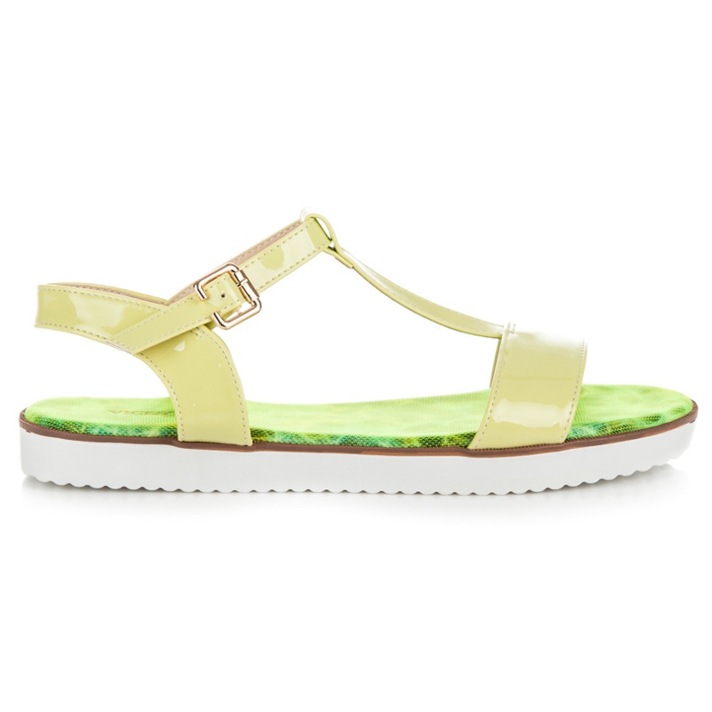 Vices Lakované sandály s přezkou zelená