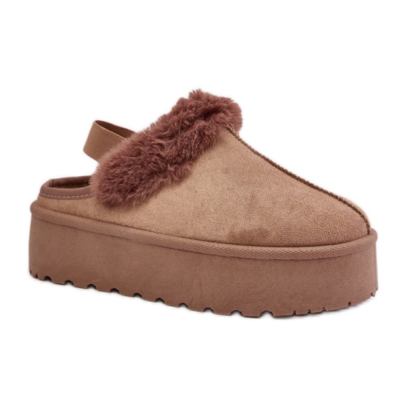 Pantofle Model 24890 Tmavě béžové béžový