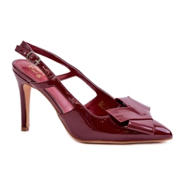 Vysoké podpatky Model MVP351 Burgundy červený