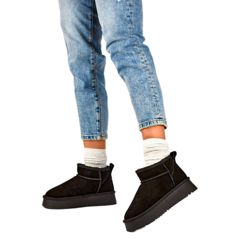 Dámské sněhule XF-159B s kožešinou, černé černá Dámské sněhule XF-159B s kožešinou, černé černá