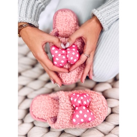 Dětské pantofle Losos s mašlí růžový Dětské pantofle Losos s mašlí růžový