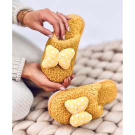 Dětské pantofle s mašlí, Child Yellow žlutá Dětské pantofle s mašlí, Child Yellow žlutá