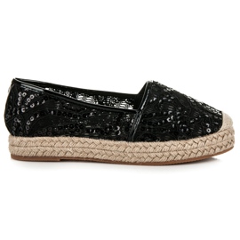 Vices Krajkové Espadrilky S Flitry černá Vices Krajkové Espadrilky S Flitry černá