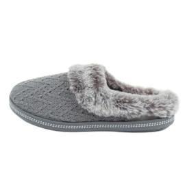 Dámské zateplené pantofle Skechers 167225/GR, šedé šedá