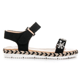 Vices Espadrilky Sandály se suchým zipem černá
