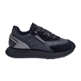 Pánské kožené tenisky Big Star OO174297 Hi-Poly System Black černá