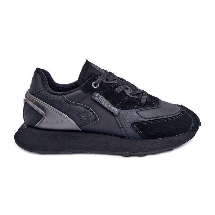 Pánské kožené tenisky Big Star OO174297 Hi-Poly System Black černá