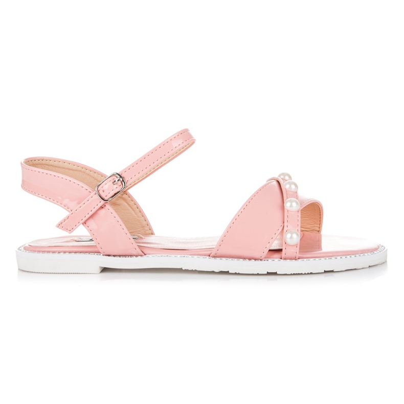 Vices Ploché sandály s perlami růžový Vices Ploché sandály s perlami růžový