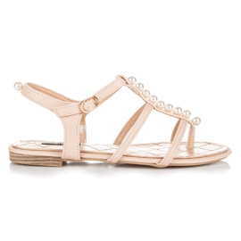 Vices Stylové sandály s korálky hnědý