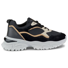 Dámské tenisky se silnou podrážkou, černá 9062-B černý