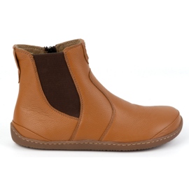 Olivier Dámské barefoot boty Chelsea na zip, zateplené 1263 červené oranžový Olivier Dámské barefoot boty Chelsea na zip, zateplené 1263 červené oranžový