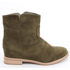 Zateplené kozačky se skrytým klínkem, odstíny zelené zelený