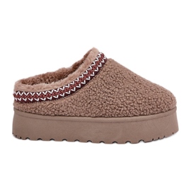 Hnědé Sněhule na platformě z ovčí kůže s kožešinou hnědý Hnědé Sněhule na platformě z ovčí kůže s kožešinou hnědý