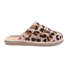 Leopardí dámské kožešinové pantofle Inblu EK000008 Béžová béžový Leopardí dámské kožešinové pantofle Inblu EK000008 Béžová béžový