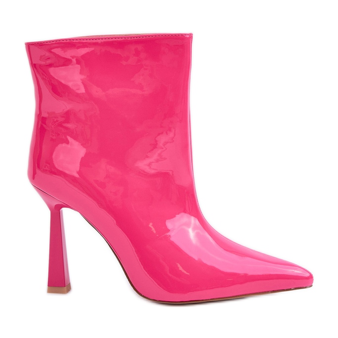 Patentované kotníkové boty na vysokém podpatku, fuchsiové růžový