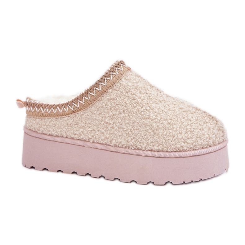 Dámské béžové boty do sněhu na platformě béžový Dámské béžové boty do sněhu na platformě béžový