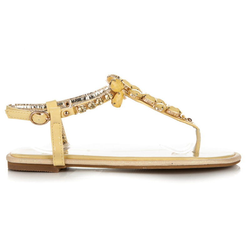 Vices Žluté lakované křišťálové sandály žlutá