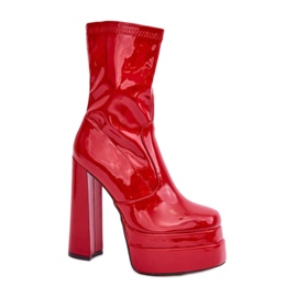 Step in style Boty Model Lotisha C-244 Red - Krok ve velkém stylu červený