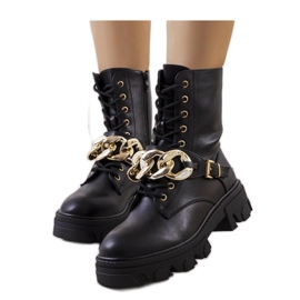 Černé kotníkové boty s řetízkem Laboy - Solea černá Černé kotníkové boty s řetízkem Laboy - Solea černá
