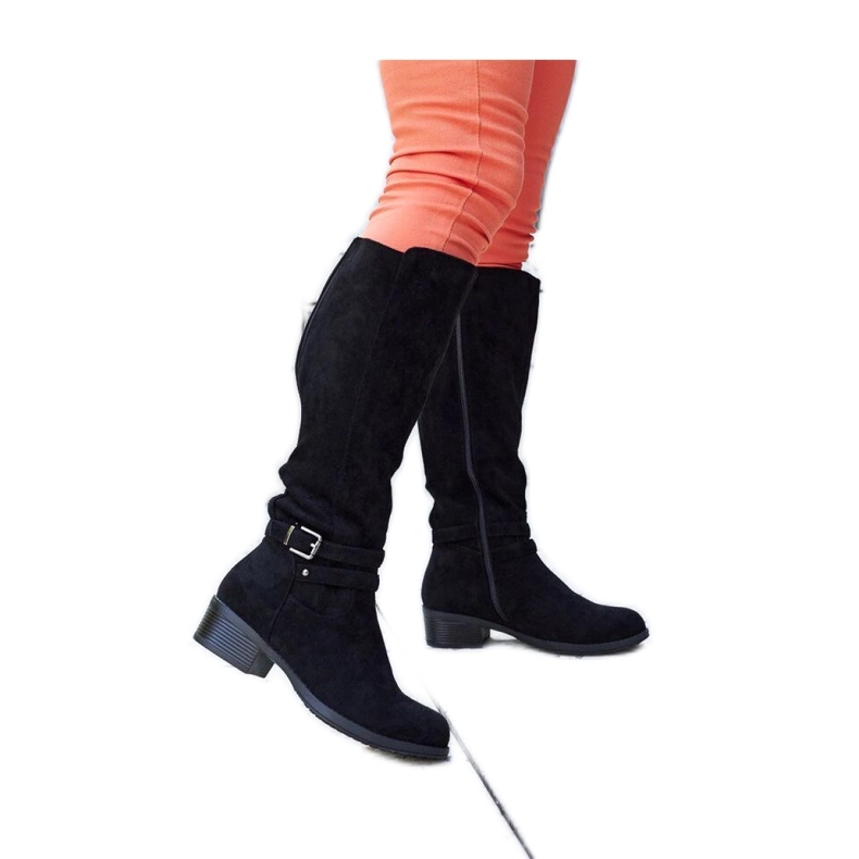 Černé zateplené eko-semišové boty Aldisio - Solea černá