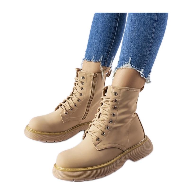 Tmavě béžové klasické kozačky od Benvenuto - Solea béžový