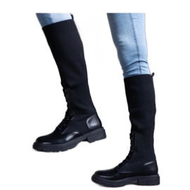 Černé nazouváky s elastickým svrškem Luana - Solea černý