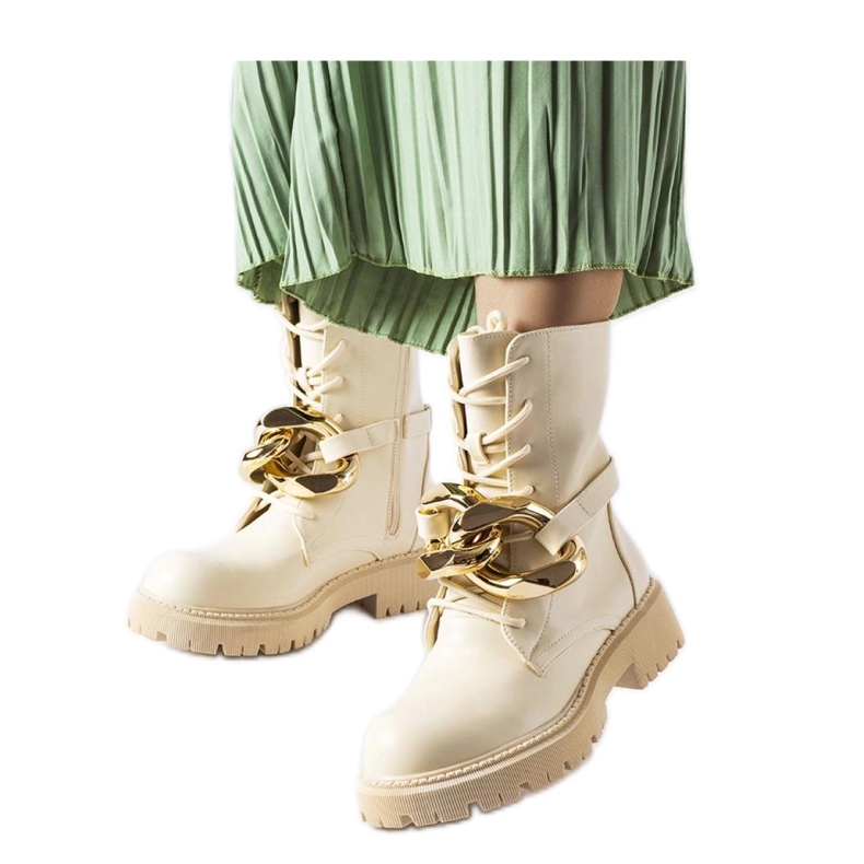 Béžové turistické boty s řetízkem Galar - Solea béžový