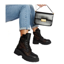 Černé průhledné kozačky černý