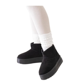 Černé ležérní sněhule s vysokou platformou černý