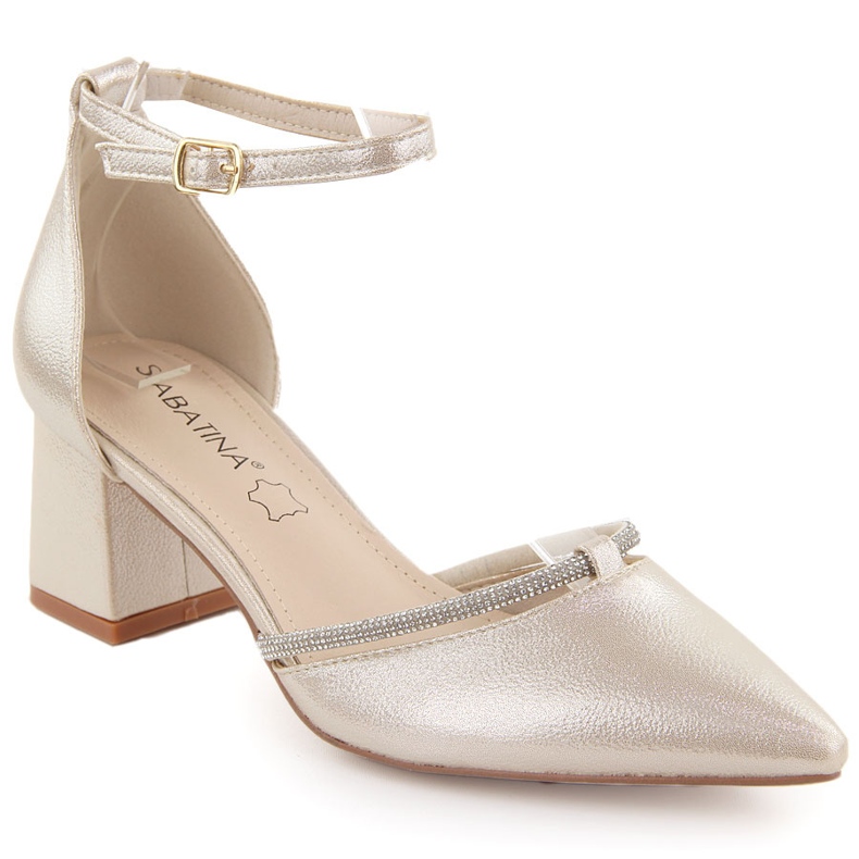 Dámské špičaté sandály se zlatými zirkony Sabatina Dámské špičaté sandály se zlatými zirkony Sabatina