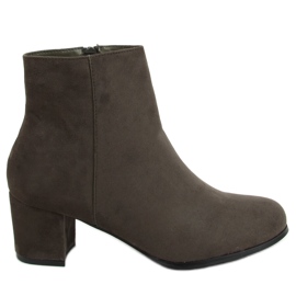 Zelené kotníkové boty na vysokém podpatku zelená