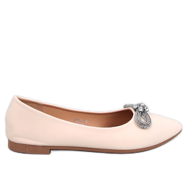 Seastar Béžové balerínky s kubickou zirkonií béžový