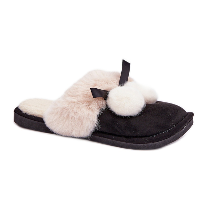 Dámské pantofle s měkkým kožíškem černá Dámské pantofle s měkkým kožíškem černá