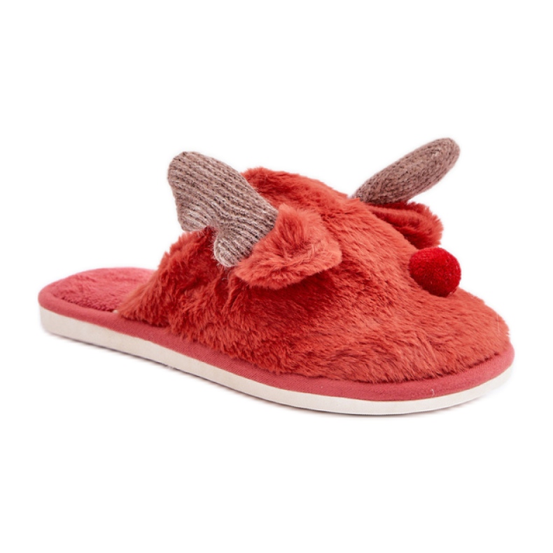 Dámské pantofle s motivem korálového soba červené
