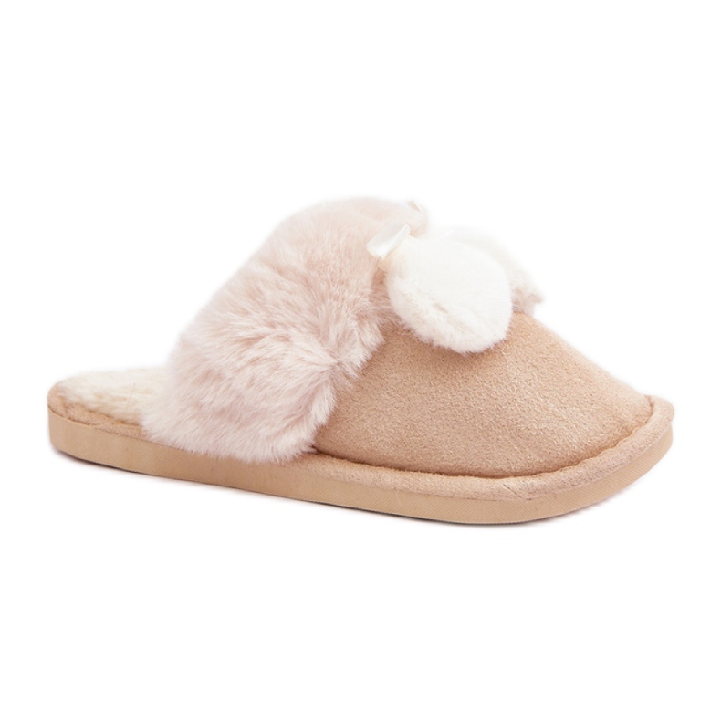 Dámské pantofle s měkkým kožíškem béžový Dámské pantofle s měkkým kožíškem béžový