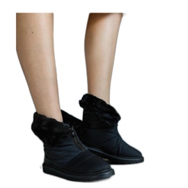 Černé zateplené sněhule s límečkem černý