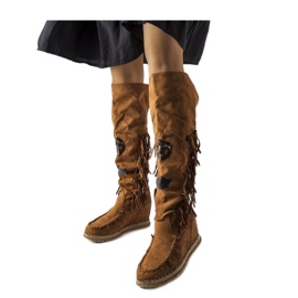 Hnědé kozačky na klínku Cascia - Solea hnědý Hnědé kozačky na klínku Cascia - Solea hnědý