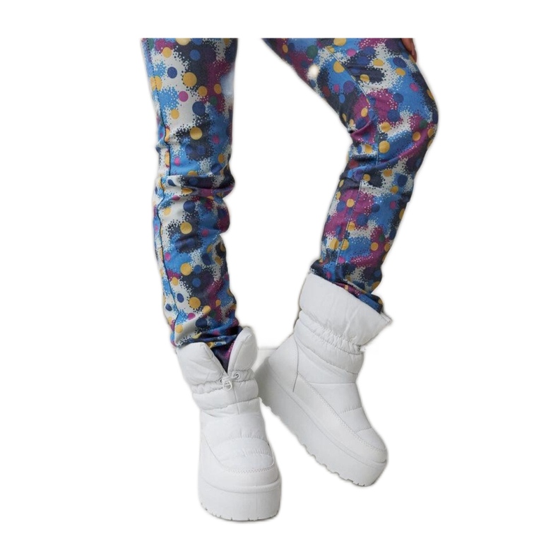 Bílé zateplené sněhule na platformě Polk - Solea bílý