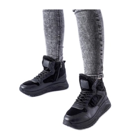 Černé zateplené vysoké tenisky Malles - Solea černá