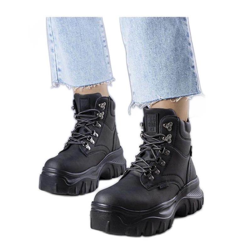 Big Star černé boty KK274368 černá Big Star černé boty KK274368 černá