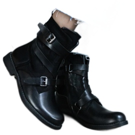 Černé zateplené ploché kozačky černý