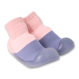 Befado růžové a modré elastické kojenecké capáčky 002P083 modrý